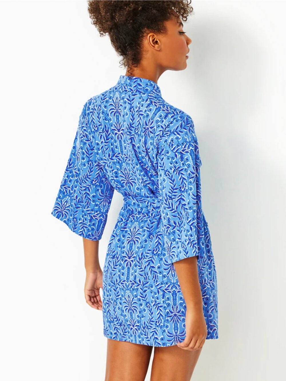 Lilly Pulitzer Elaine Knit Robe-Size L/XL-Abaco Blue/Have It Both Rays - Picture 2 of 6